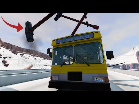 GIANT DESTRUCTIVE HAMMERS VS CARS #5 ► BeamNG Drive