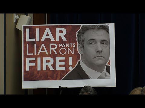 As President Donald Trump's former lawyer Michael Cohen testifies before the House Oversight and Reform Committee, Republicans have spent much of their time calling him a liar, including a large poster that read: "Liar, liar pants on fire." (Feb. 27)