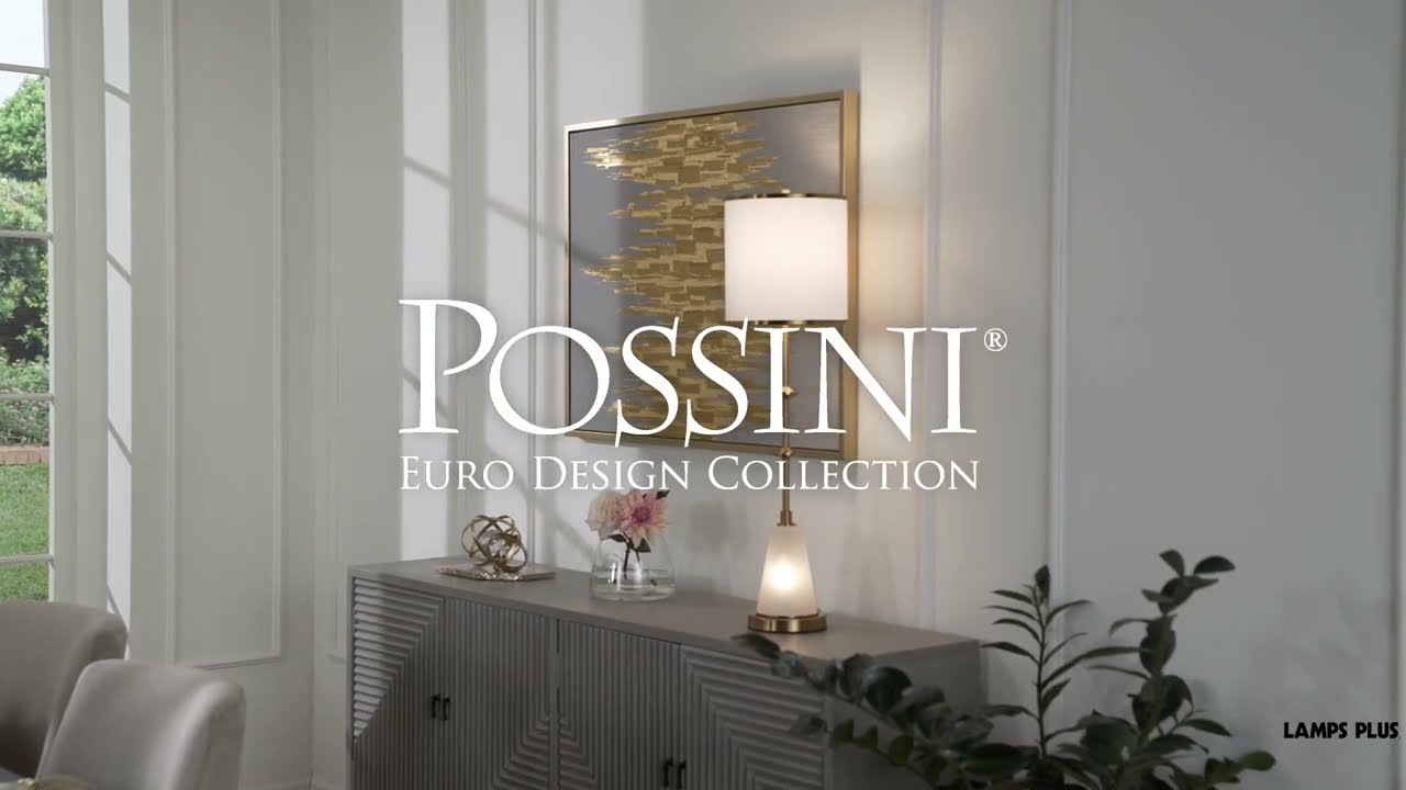 Video 1 Watch A Video About the Possini Euro Design Dane Gold Buffet Table Lamp with Night Light
