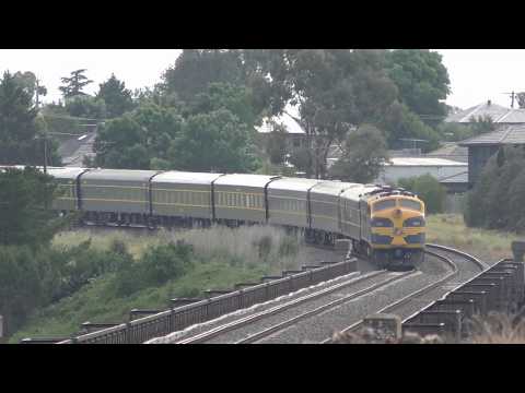 50 Year Old Classic Streamliner Locomotives leading mainline trains in Victoria