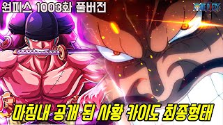 [원피스 1003화 풀버전 리뷰]선장교체?! 최악의 세대 조로의 강함과 드디어 최종형태로 변신한 카이도