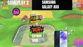 Súper Mario 3D  World + Bsf Gameplay 2 Modo Mundo del Samsung Galaxy A55 5G _ Exynos 1480