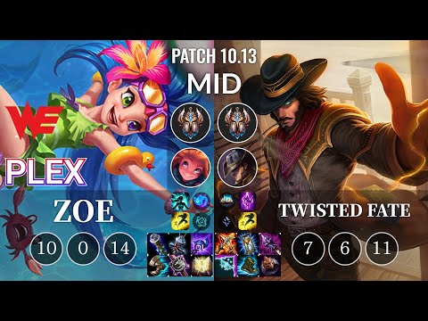 WE Plex Zoe vs Twisted Fate Mid - KR Patch 10.13