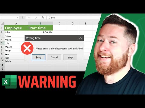 Excel: Data Validation Warning Alerts