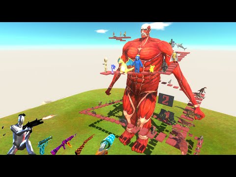 AROUND COLOSSAL TITAN  Deadly Parkour - Animal Revolt Battle Simulator