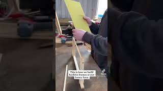 This is how we build beehive frames at our honey farm. 🐝