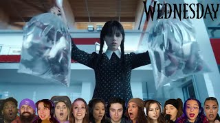 Best Reactions to "Wednesday Drops Piranhas in Pool For Revenge" | Wednesday 1x1