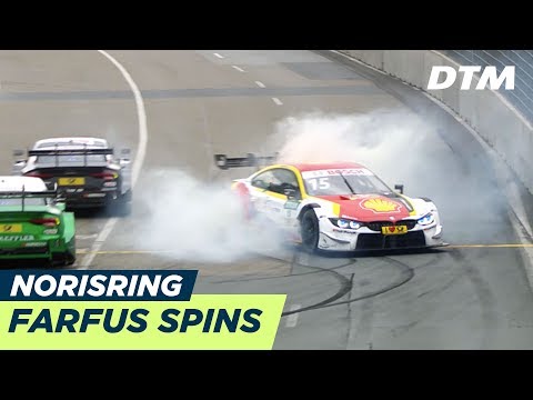 Farfus spins after contact with Duval - DTM Norisring 2018