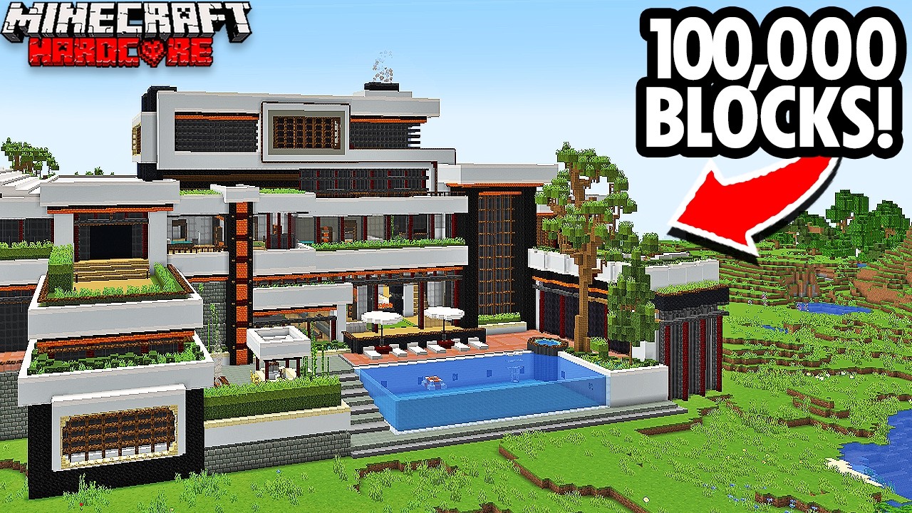 I Built the World’s Largest MANSION in Minecraft Hardcore
