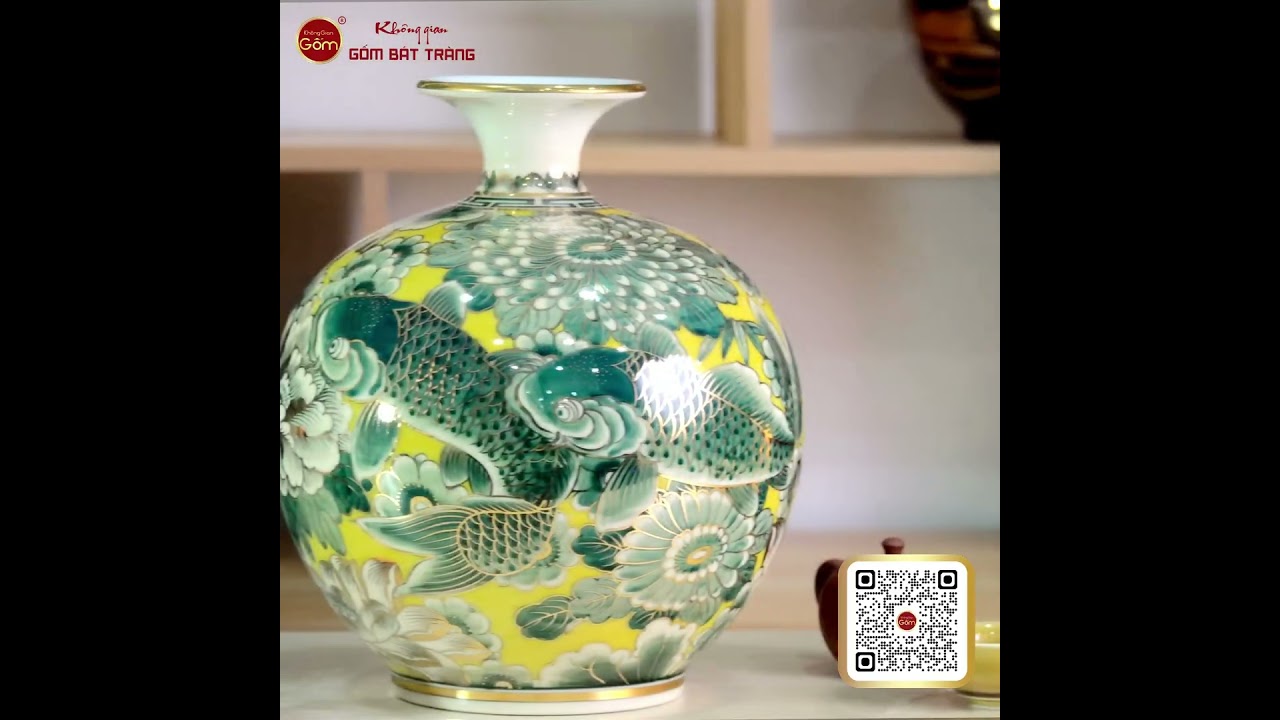 Quả Hút Lộc Hoa Ngư Tụ Khánh Kim Bảo Vẽ Vàng
