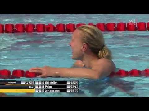 Sarah Sjöström shatters the world record on 50m butterfly