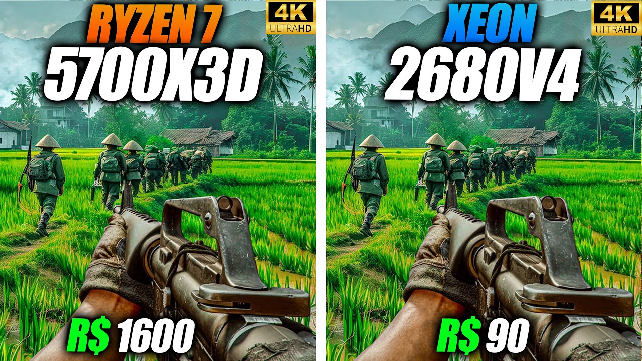 WHAT? XEON 2680 V4 vs RYZEN 7 5700X3D - TESTS IN 7 GAMES IN 4K, HOW SO RYZEN DOESN'T...