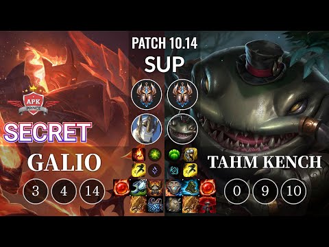 APK Secret Galio vs Tahm Kench Sup - KR Patch 10.14