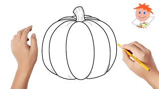 How to draw a pumpkin | Easy drawings