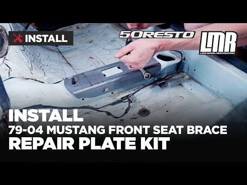 5.0 Resto Mustang Front Seat Brace Repair Plate Kit (79-04) - Install