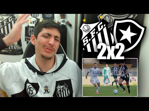 REACT SANTOS 2X2 BOTAFOGO - BRASILEIRÃO 2023 I JOGO NA MÃO E QUASE PERDE 🤬