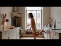 Cooking Breakfast In A See Through Nightgown