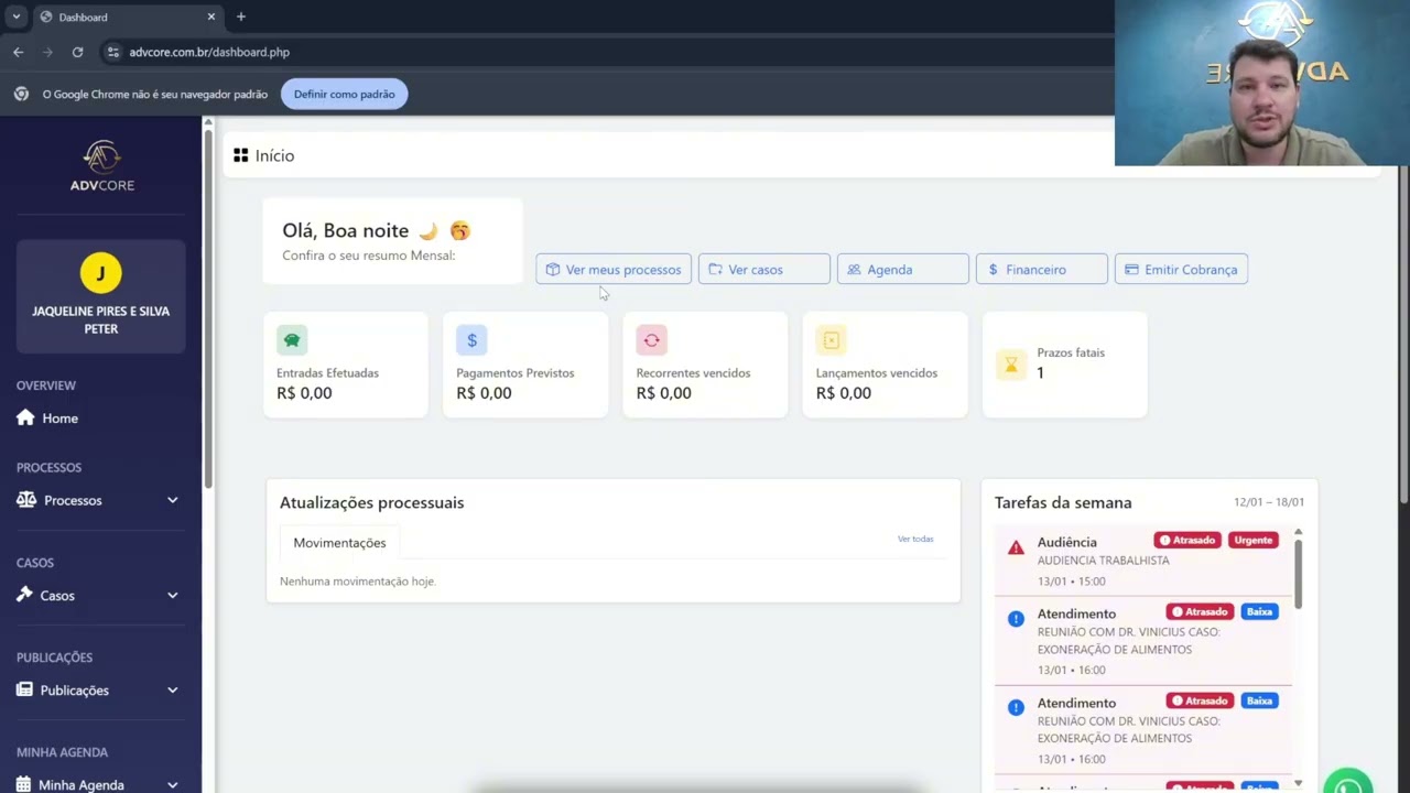 Monitoramento de OAB Suplementar no AdvCore Academy | Sistema Jurídico AdvCore