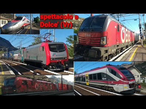 COMPILATION DI TRENI IN STAZIONE A DOLCE' + 3 SPETTACOLARI TRENI MERCI + ETR600 FA + ETR526 Trentino