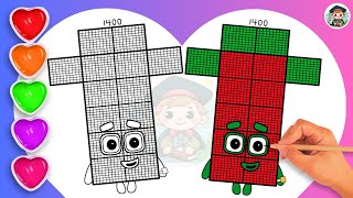 How To Draw Numberblock 1400 Coloring🌈 - Learn to draw Numberblock 1400 Coloring for kids