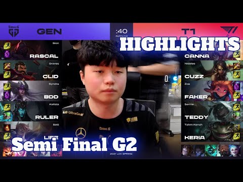 T1 vs GEN - Game 2 Highlights | Semi Finals 2021 LCK Spring | T1 vs Gen.G G2