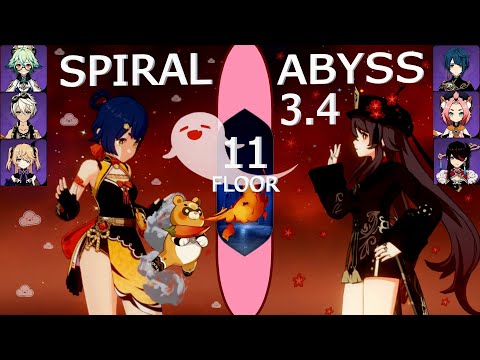 Genshin Impact | How to beat Spiral Abyss 3.4 Floor 11 guide for F2P Players (Xiangling / Hu Tao)