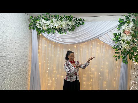 Como Montar Cortinário Floral de LED Perfeito em Poucos Passos! Decoração Econômica Casamento Festa