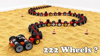 Making 222-Wheel LEGO Vehicle Across Sand and More Obstacles | Smart Lego
