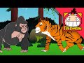 Gorilla Vs Tiger Who Is Stronger Animal Battle 4K Cartoon REDMON