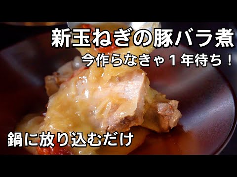 新玉ねぎと塩豚バラ肉の煮込み