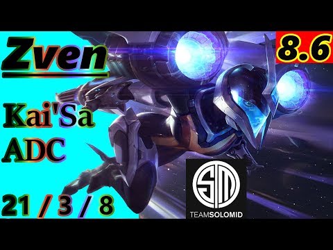 Zven as Kai'Sa ADC - S8 Patch 8.6 - RANK 4 NA Challenger - Full Gameplay