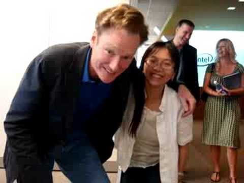 Tiffany meets Conan O'brien at Intel