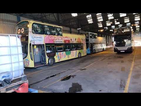 Stagecoach Grimsby bus garage, 15th January 2024. Includes e400s 19382, 19197 and 19198. #bus