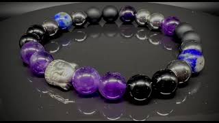 Minerální náramek BUDDHA Ametyst - 18-19cm