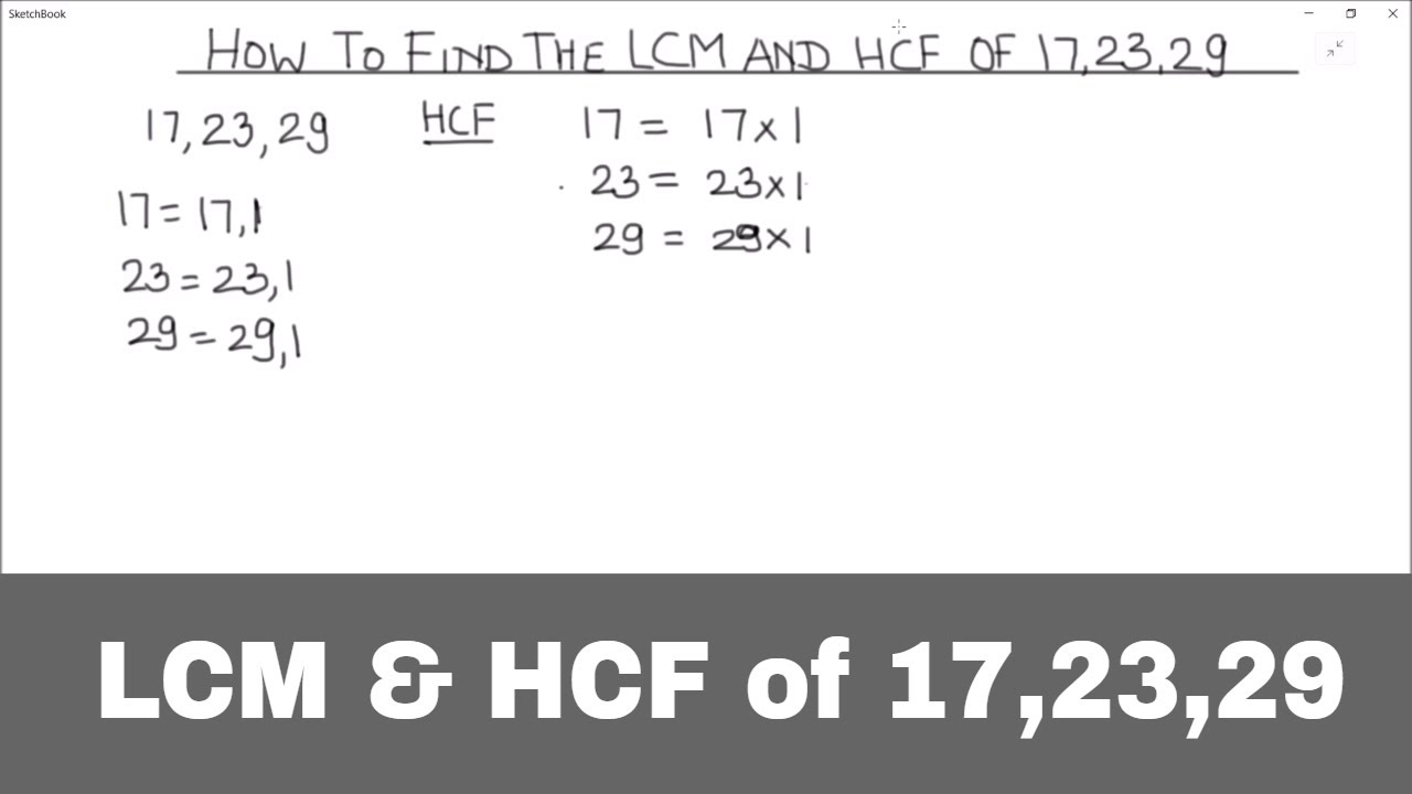 How to Find the LCM and HCF of 17,23 & 29 / LCM & HCF of 17 23 and 29 / LCM & HCF of three numbers