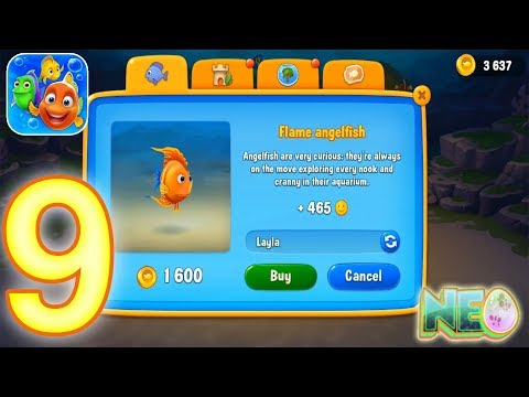 Fishdom: Gameplay Walkthrough Part 9 - Flame Angelfish (iOS, Android)