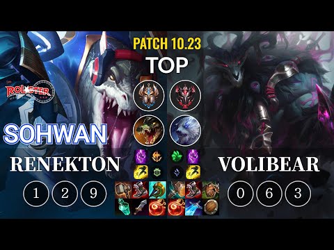 KT SoHwan Renekton vs Volibear Top - KR Patch 10.23