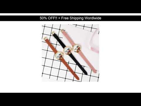 [Best Seller] Exquisite Dial Bird Pattern Watch Soft Leather Strap Dress Watch for Women Gift