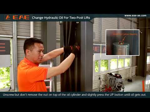 Change hydraulic oil for two-post lifts