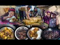 80 Kg Local Pig Cutting In The Rural Village Pork Cutting Cooking And Eating Pork Fry Recipe