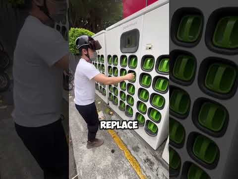 Total Efficiency! Battery Swapping at Scooter Station 😱