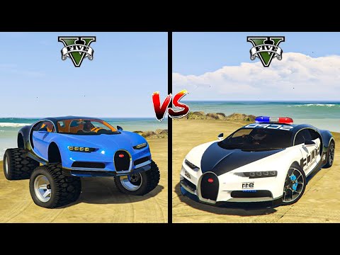 GTA 5 Police Bugatti Chiron car VS GTA 5 Monster Bugatti Chiron car - Which is Best ?