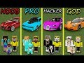 Minecraft Battle: NOOB vs PRO vs HACKER vs GOD - FIND A CAR FOR PIKACHU FAMILY Challenge! Animation!