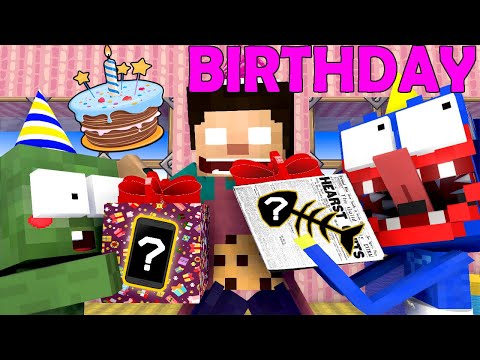 Minecraft Mobs : HEROBRINE BIRTHDAY PARTY - Minecraft Animation