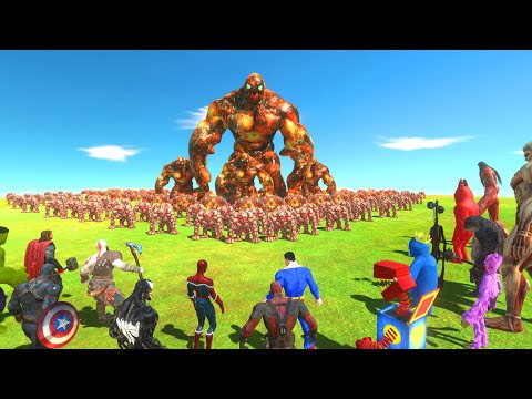 Defeat Giant Lava Golem - The King Of Golem | Superheroes VS Creepy Monsters | ARBS
