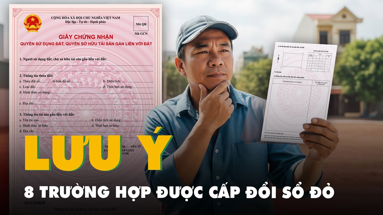 Lưu ý 8 trường hợp được cấp đổi sổ đỏ theo quy định mới