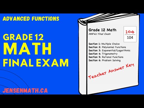 Grade 12 Math Final Exam Solutions | Advanced Functions MHF4U | jensenmath.ca