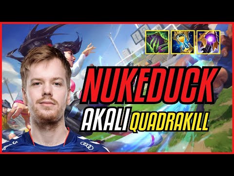 NUKEDUCK - AKALI vs VLADIMIR MID - EUW CHALLENGER - PATCH 11.10 QUADRAKILL
