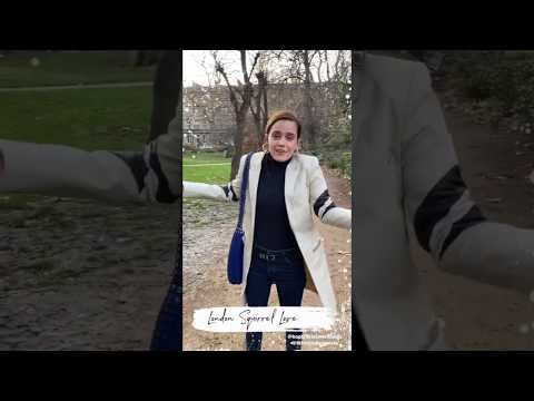 Emma Watson befriending massive squirrel in London (Part 2)