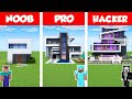 Minecraft NOOB vs PRO vs HACKER: MODERN HOUSE BUILD CHALLENGE in Minecraft / Animation